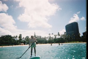 Paddle surfing